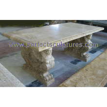 Jardim cadeira de mesa de mármore de pedra para móveis de jardim (qtb048)